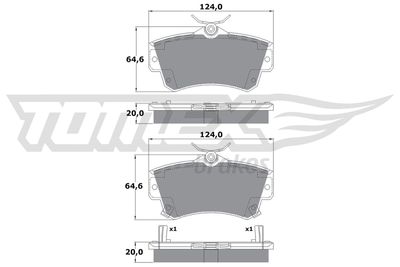 Brake Pad Set, disc brake TOMEX Brakes TX 14-97