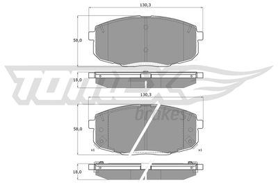 Brake Pad Set, disc brake TOMEX Brakes TX 14-991