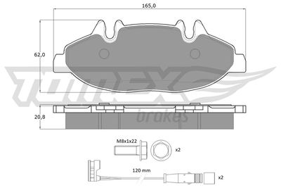 Brake Pad Set, disc brake TOMEX Brakes TX 15-02