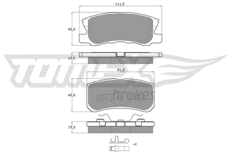 TOMEX Brakes TX 15-04 Brake Pad Set, disc brake