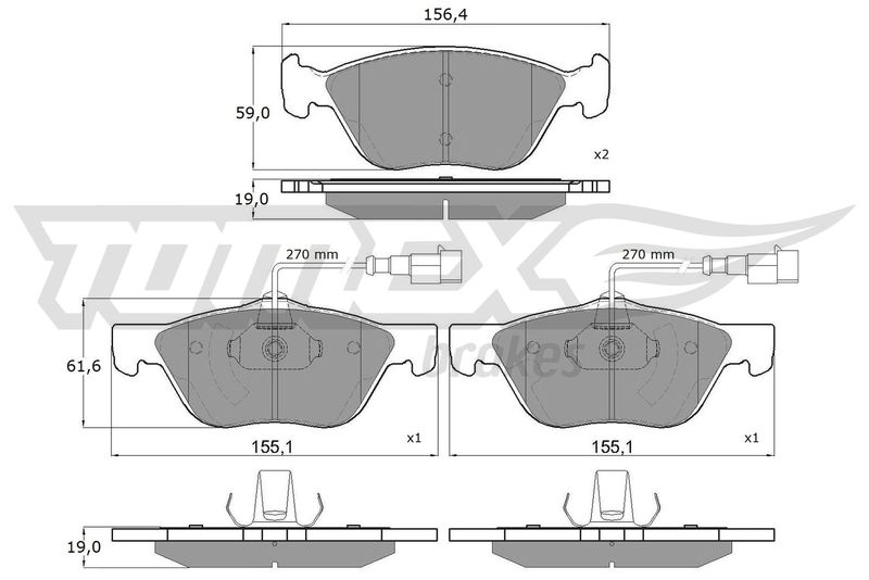 TOMEX Brakes TX 15-05 Brake Pad Set, disc brake