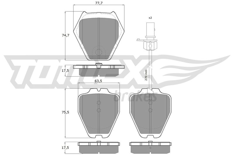 TOMEX Brakes TX 15-12 Brake Pad Set, disc brake