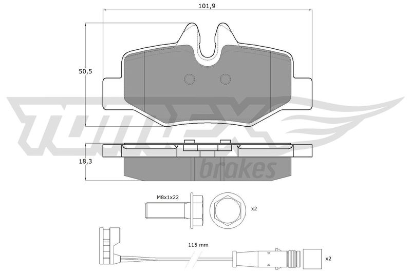 TOMEX Brakes TX 15-13 Brake Pad Set, disc brake