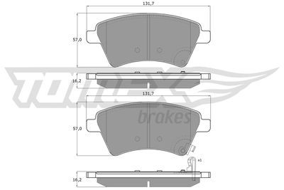 Brake Pad Set, disc brake TOMEX Brakes TX 15-19
