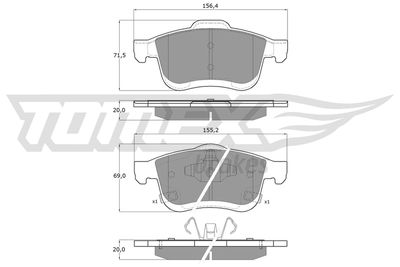 Brake Pad Set, disc brake TOMEX Brakes TX 15-251