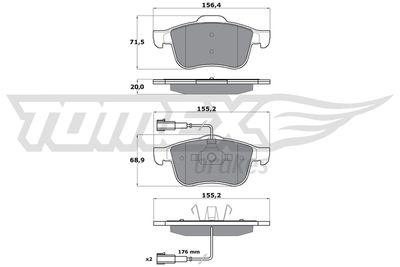 Brake Pad Set, disc brake TOMEX Brakes TX 15-25