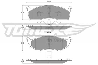Brake Pad Set, disc brake TOMEX Brakes TX 15-34
