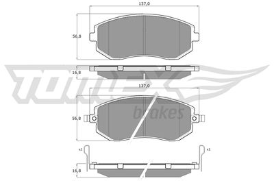 Brake Pad Set, disc brake TOMEX Brakes TX 15-36
