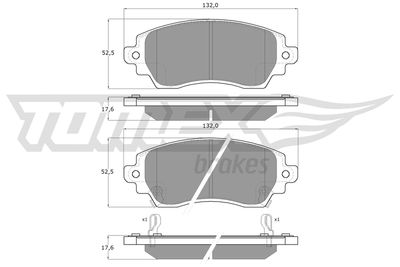 Brake Pad Set, disc brake TOMEX Brakes TX 15-38