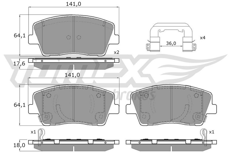 TOMEX Brakes TX 15-42 Brake Pad Set, disc brake