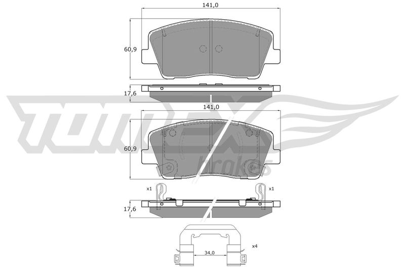 TOMEX Brakes TX 15-421 Brake Pad Set, disc brake