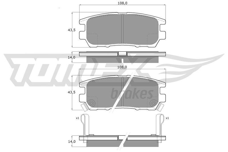 TOMEX Brakes TX 15-44 Brake Pad Set, disc brake