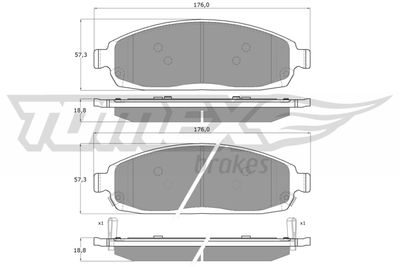 Brake Pad Set, disc brake TOMEX Brakes TX 15-52