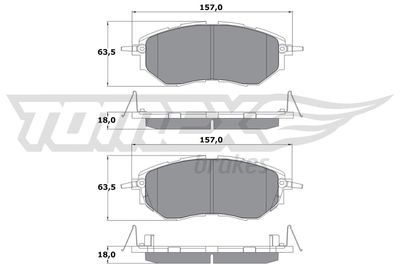 Brake Pad Set, disc brake TOMEX Brakes TX 15-54