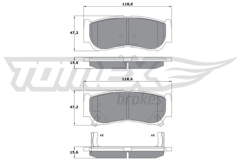 TOMEX Brakes TX 15-64 Brake Pad Set, disc brake