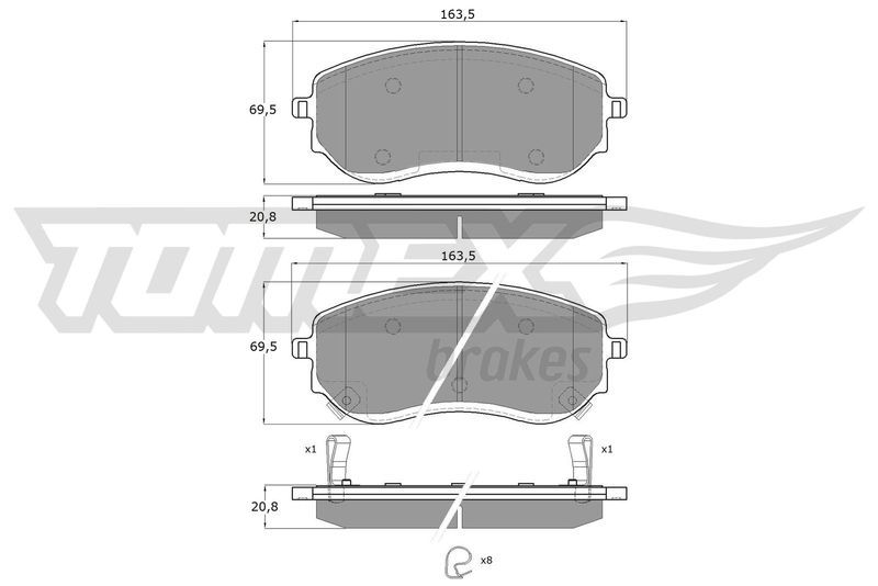 TOMEX Brakes TX 15-65 Brake Pad Set, disc brake