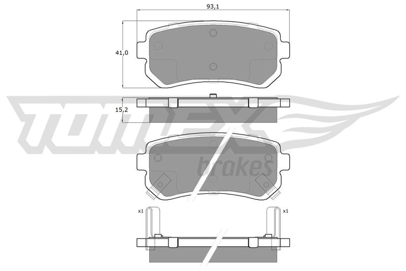 TOMEX Brakes TX 15-66 Brake Pad Set, disc brake