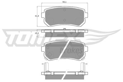 Brake Pad Set, disc brake TOMEX Brakes TX 15-66