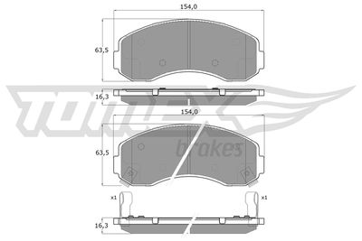 Brake Pad Set, disc brake TOMEX Brakes TX 15-71