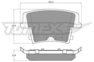 Brake Pad Set, disc brake TOMEX Brakes TX 15-72
