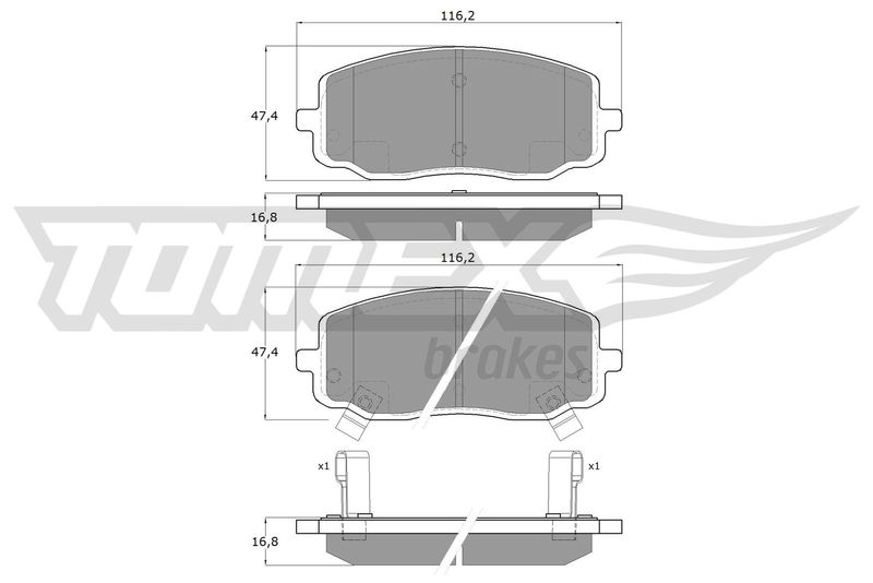 TOMEX Brakes TX 15-74 Brake Pad Set, disc brake