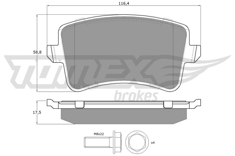 TOMEX Brakes TX 15-81 Brake Pad Set, disc brake