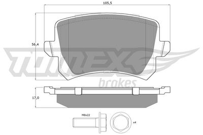 Brake Pad Set, disc brake TOMEX Brakes TX 15-83