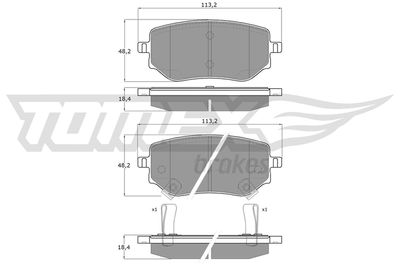 Brake Pad Set, disc brake TOMEX Brakes TX 15-87