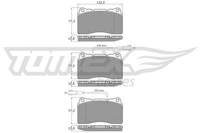 Brake Pad Set, disc brake TOMEX Brakes TX 15-88