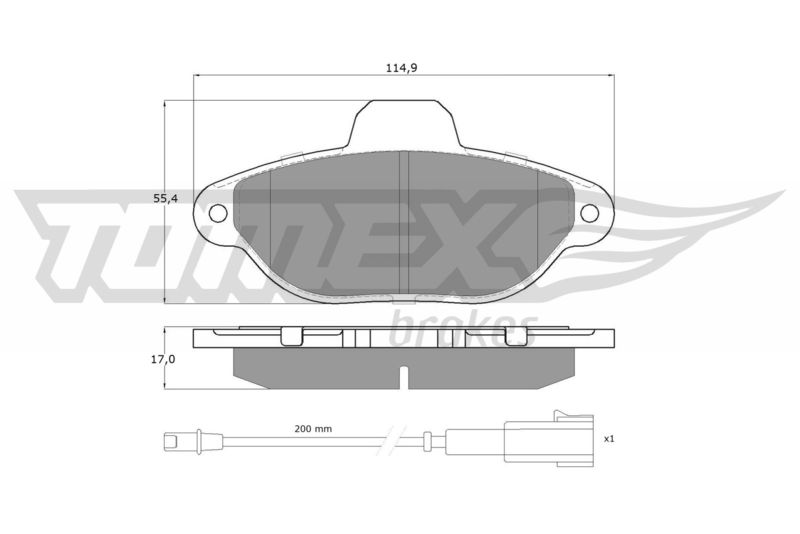 TOMEX Brakes TX 15-96 Brake Pad Set, disc brake