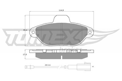 Brake Pad Set, disc brake TOMEX Brakes TX 15-96