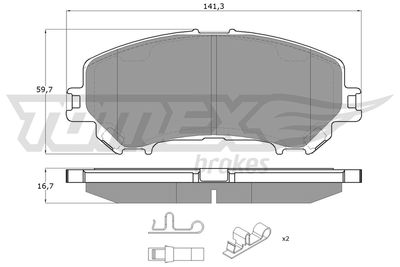 Brake Pad Set, disc brake TOMEX Brakes TX 15-971
