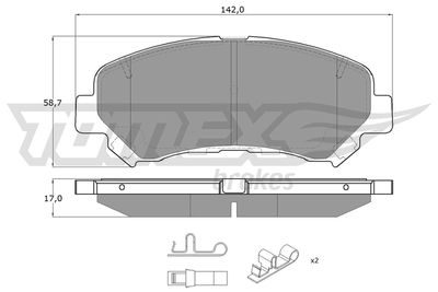 Brake Pad Set, disc brake TOMEX Brakes TX 15-97