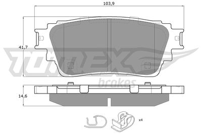 Brake Pad Set, disc brake TOMEX Brakes TX 15-98