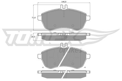 Brake Pad Set, disc brake TOMEX Brakes TX 16-02