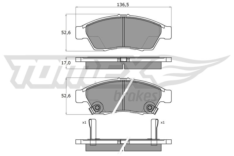 TOMEX Brakes TX 16-08 Brake Pad Set, disc brake