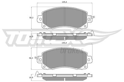 Brake Pad Set, disc brake TOMEX Brakes TX 16-12