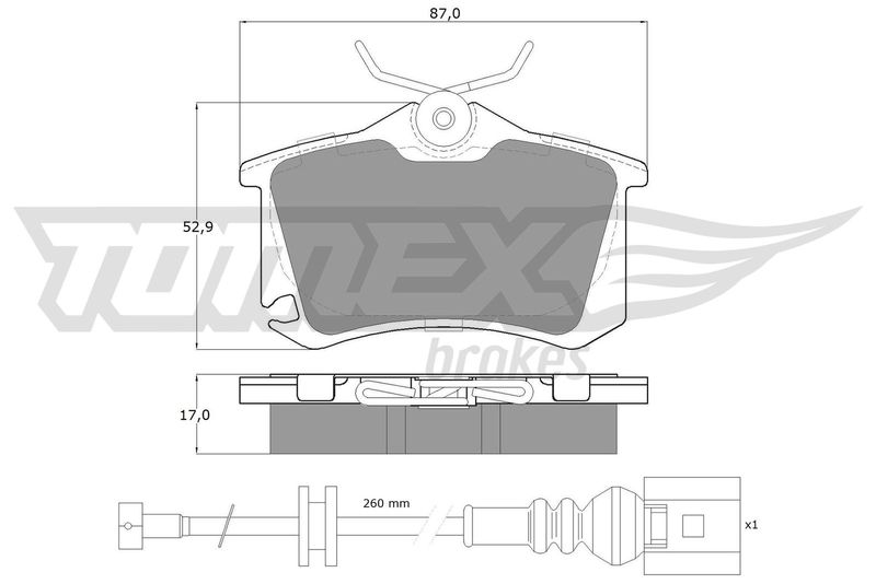 TOMEX Brakes TX 16-15 Brake Pad Set, disc brake