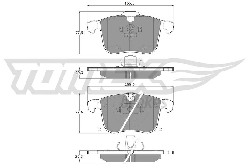 TOMEX Brakes TX 16-19 Brake Pad Set, disc brake