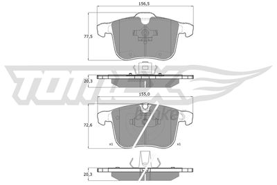 Brake Pad Set, disc brake TOMEX Brakes TX 16-19