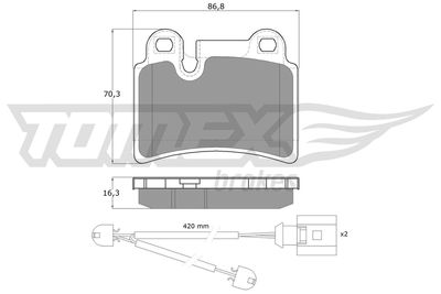 Brake Pad Set, disc brake TOMEX Brakes TX 16-21