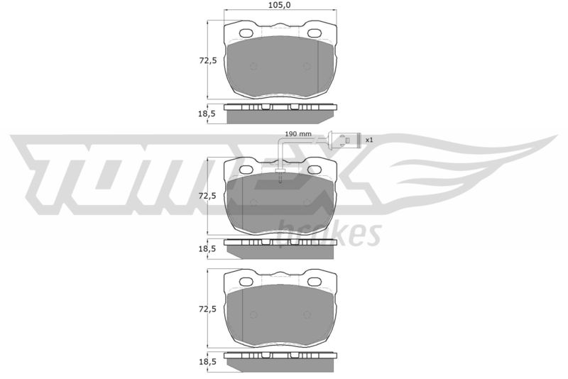TOMEX Brakes TX 16-23 Brake Pad Set, disc brake
