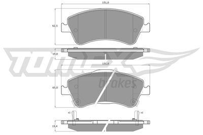Brake Pad Set, disc brake TOMEX Brakes TX 16-30
