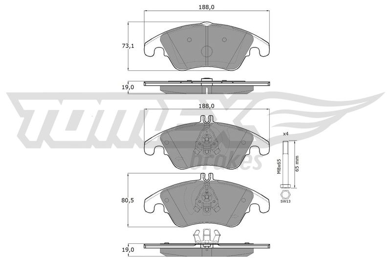 TOMEX Brakes TX 16-31 Brake Pad Set, disc brake