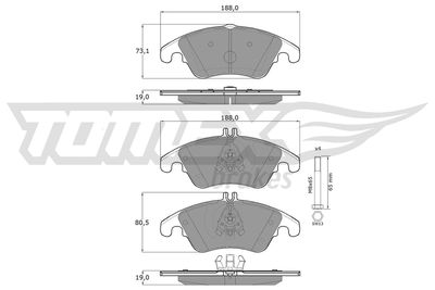 Brake Pad Set, disc brake TOMEX Brakes TX 16-31