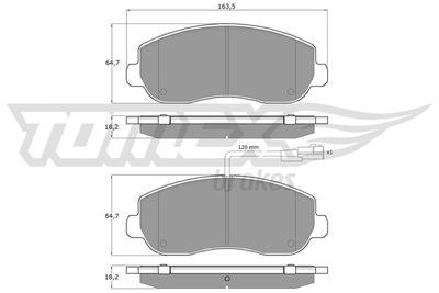 Brake Pad Set, disc brake TOMEX Brakes TX 16-40