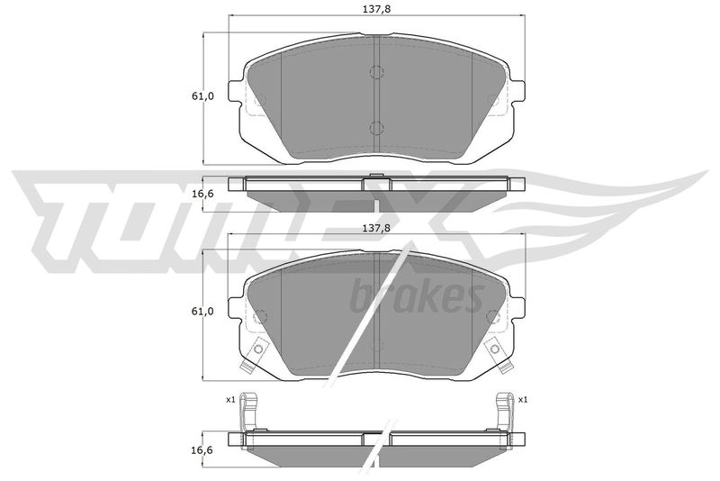 TOMEX Brakes TX 16-44 Brake Pad Set, disc brake