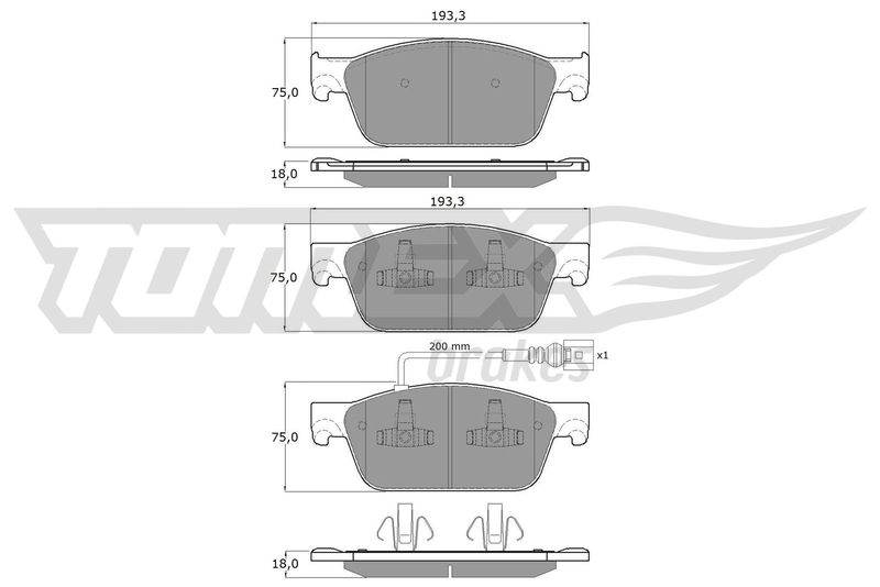 TOMEX Brakes TX 16-46 Brake Pad Set, disc brake