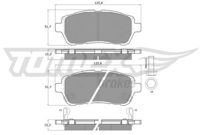 Brake Pad Set, disc brake TOMEX Brakes TX 16-47