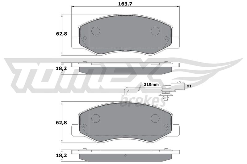 TOMEX Brakes TX 16-49 Brake Pad Set, disc brake